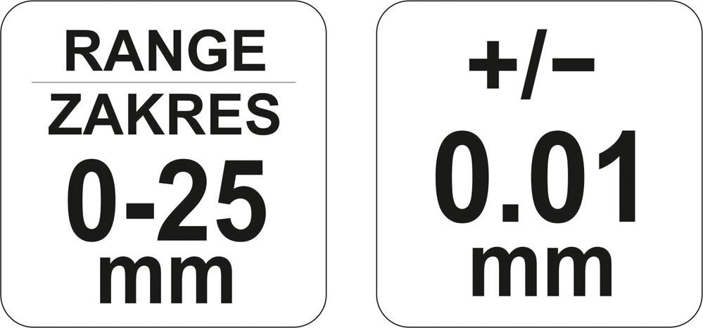 Micrometer 0-25mm YT-72300 YATO