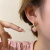 Pink Peach Love Earrings Are Fresh and Sweet, Celebrity Style Ear Buckles, Niche Fashion Commuter Earrings.