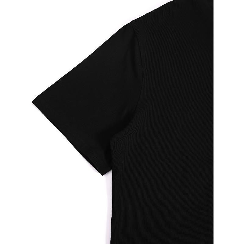 Rozmiar Europejski Plus Size, Damska Lekka Codzienna Koszulka z Uroczą Fioletową Kokardką i Wzorem w Białe Kropki, Krótki Rękaw, Okrągły Dekolt