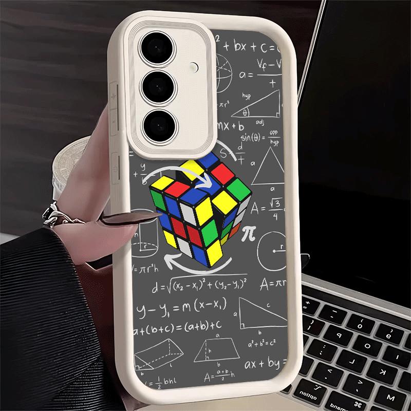 Phone Case for Samsung Galaxy S26 S25 Ultra S24 FE Rubik Cube Formula Spoofs Math Shell S23 Plus S22 + S21 S20 5G Soft Silicone