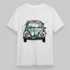 Men's Plus Size Classic T-Shirt Vintage Beetle Taxi Green Blue Art Print Tee