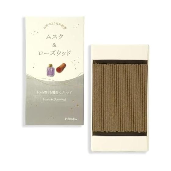 Kameyama Incense Sticks Musk & Rosewood Approx. 50g Approx. 200 sticks Low smoke