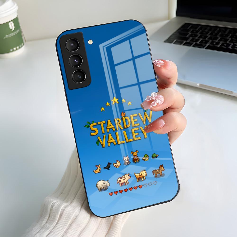 S-Stardew V-Valley Game Phone Case For Samsung S25 S24 FE S23 S22 S21 Plus S20 Ultra Note20Ultra Black Glass Cover