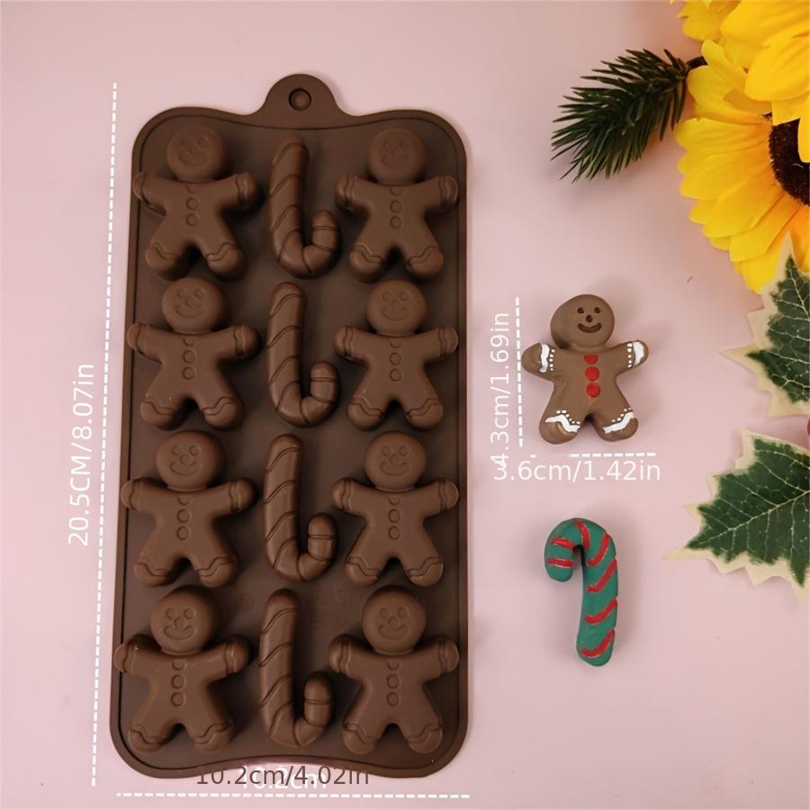 1 Christmas Chocolate Mold Gingerbread Man Crutches Cookie Mold Household Baking Ice Tray Mold