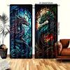 2 PEZZI - Tende stampate digitali ad alta definizione con drago blu e verde   design con passanti per bastone   decorazione per la casa   decorazione della stanza