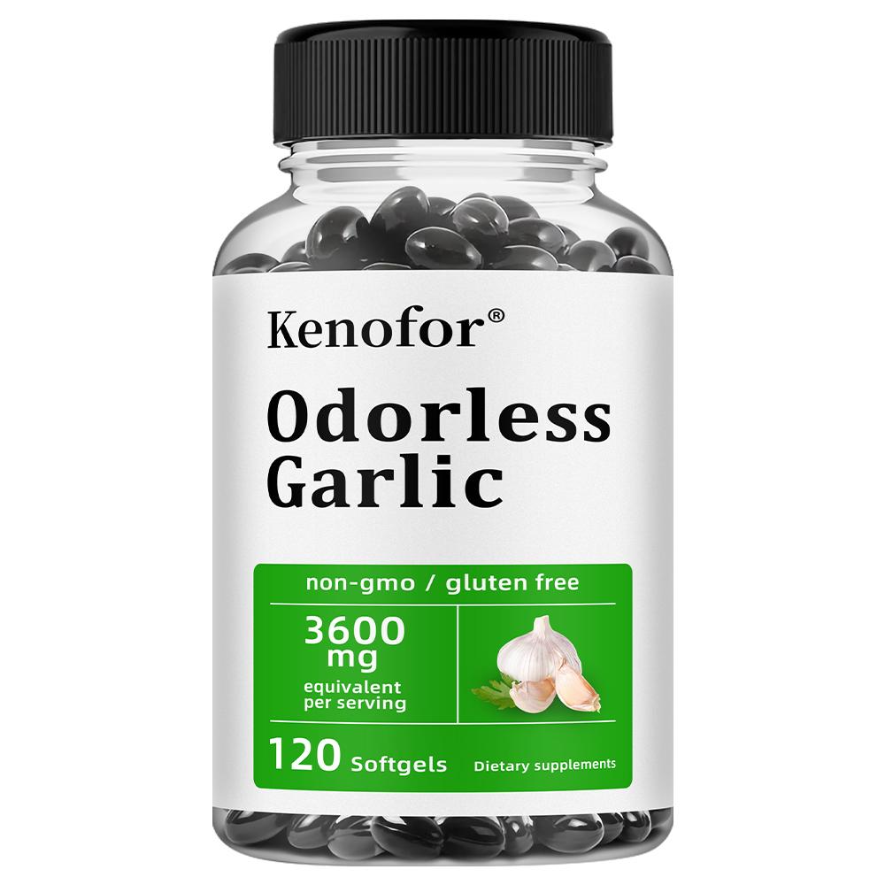 Kenofor Integratore di Aglio Inodore, Equivalente 3600mg, 120 Capsule Morbide