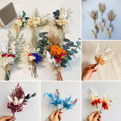 Lot de 6 mini bouquets de fleurs séchées artificielles style bohème, pour bricolage, vase, décoration de table, pour fête de mariage, maison, bureau
