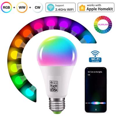 Homekit LED Smart Wifi Light Bulb E27 Smart Lamp Multicolour Dimmable LED Bulb Siri Control for Alexa Google Home Yandex