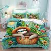 Lenoška Povlak na přikrývku 3D Vtipné Zvíře kreslený přikrývka ložní souprava, měkký bytový textil polyester 3D digitální tisk dětské dárky