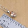 Silver 925 Bridal Jewelry Champagne Zircon Jewelry Sets For Women Earrings/Pendant/Necklace/Rings/Bracelet