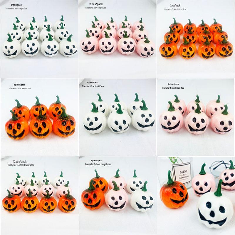 Pumpkin Ghost Face Foam Model Halloween Decoration Photography Prop