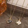 Cross-Border Light Luxury Double-Layer Clover Diamond Necklace - Women's Niche Design Titanium Steel