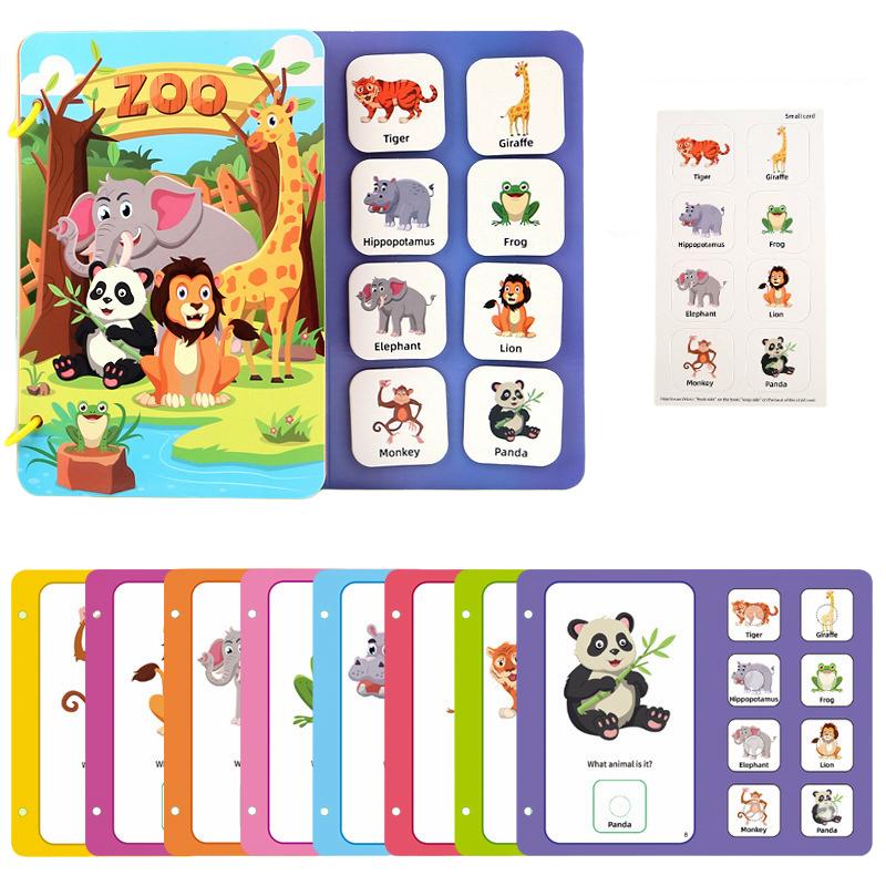 Montessori Repeatedly Sticker Busy Card Book Baby Paste Readings Matching Puzzle