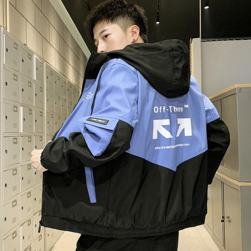 Men's Coat Casual Korean Style Spring Fashionable Thin Jacket Hood Student Workwear Jacket Harajuku Street Clothing
