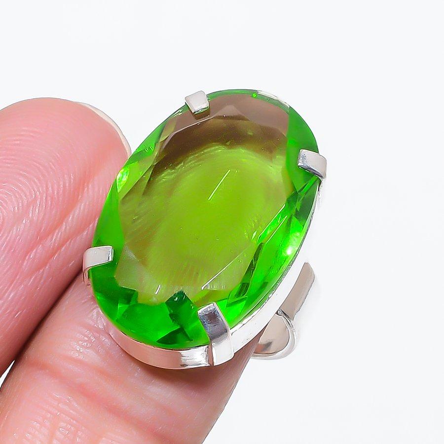 

Natural Tsavorite Gemstone Handmade 925 Sterling Silver Jewelry Ring Size 7 D4l51