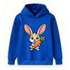 Cute Cartoon Bunny With Carrot Print Kids Hoodie, Casual Long Sleeve Pullover Sweatshirt For Boys Girls, Soft Warm Lightweight Daily Wear
