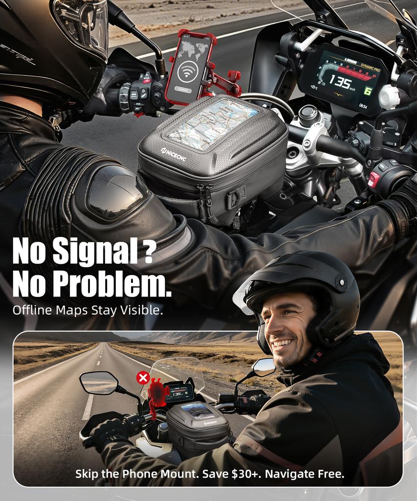 Quick-Release Tank Bag For BMW R1250GS R 1250 GS GS1250 2019-2024 6L Push-Pull Quick-Release System Waterproof TPU Phone Window