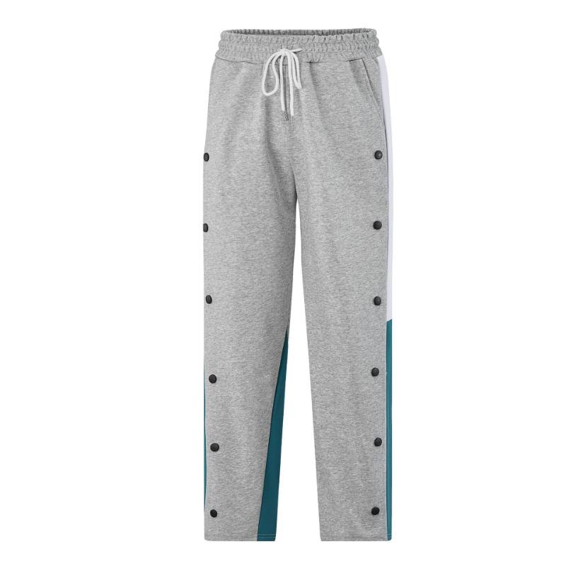 Men's Funky Pants Casual Colour Block Button Trousers Sweatpants Men's Straight Legs