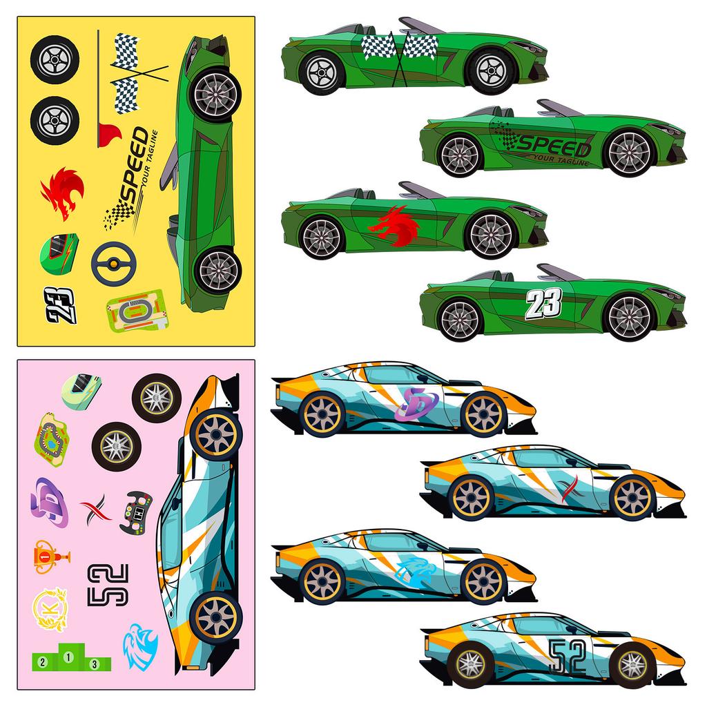 6 Pieces/package Racing Assembly Puzzle DIY Children's Puzzle Toy Stickers New Products Children's DIY Stickers