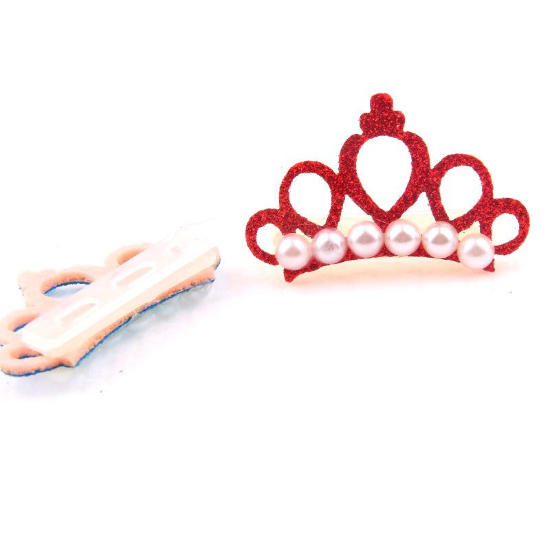 5Pcs Pet Small Dogs Cat Faux Pearl Crown Shape Bows Hair Clips Head Decoration for Pets Hairpins Decor Grooming Accessoires