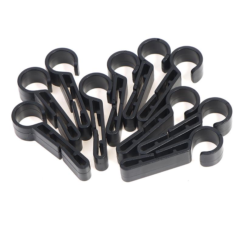 10Pcs Plastic Helmet Clips Attachment Head Light Clamps Black Set Headlamp Hook