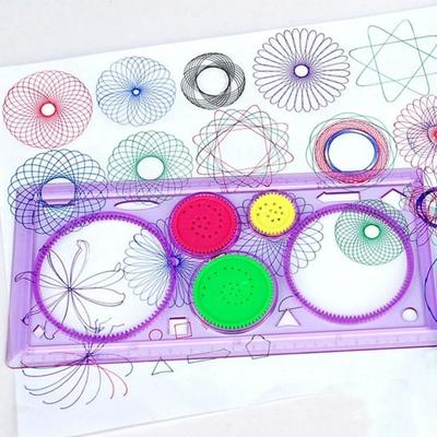 Spirograph régua geométrica ferramentas de desenho papelaria para estudantes desenho brinquedos conjunto aprendizagem