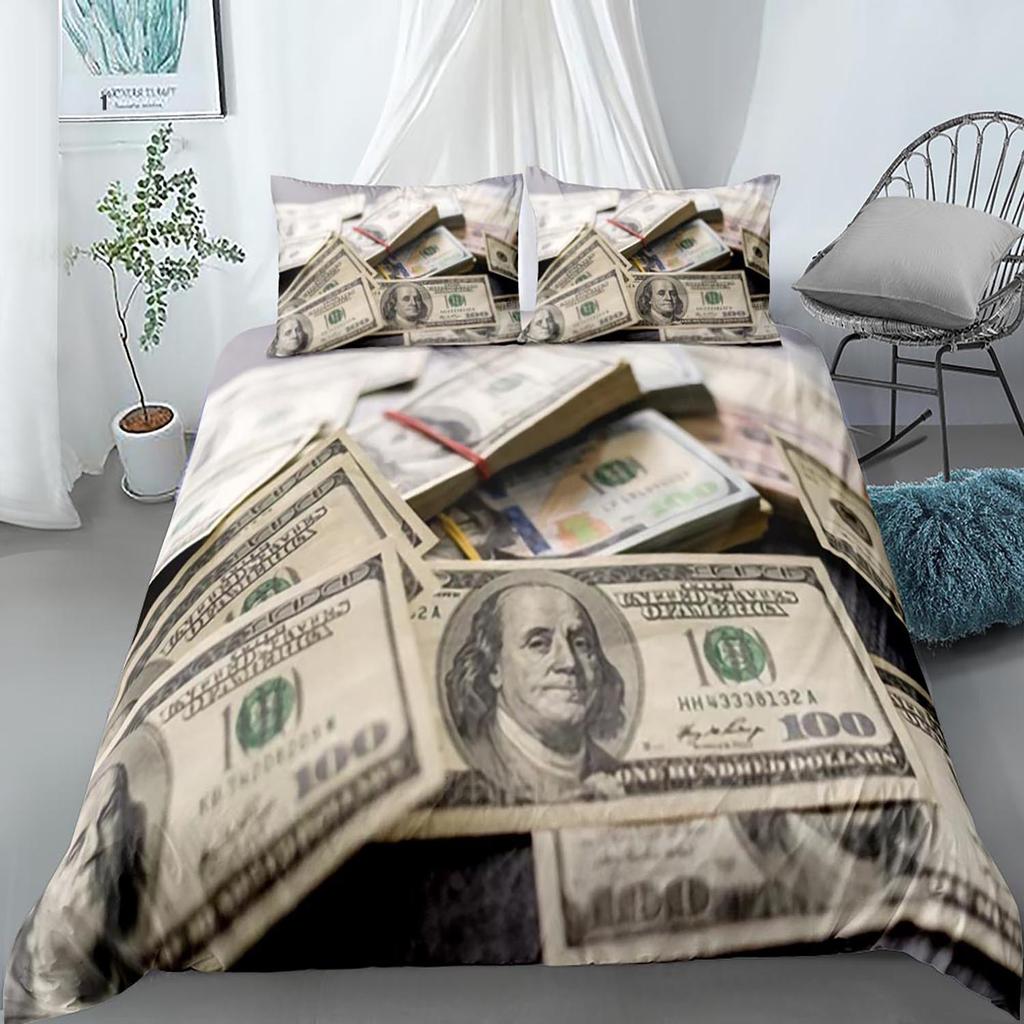 3D Home Textile Banknote Quilt Cover Digital Printing Three-Piece Digital Printing