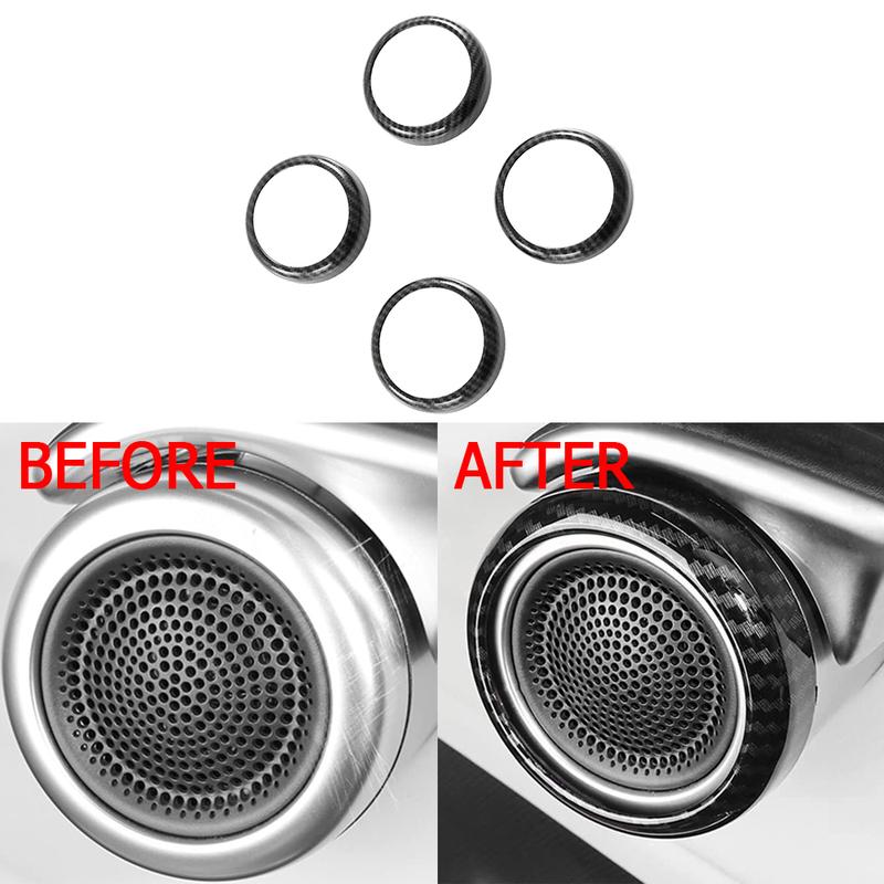 4Pcs Carbon Fiber Car Door Audio Speaker Cover Trim For BYD Atto 3 Yuan Plus   2024 Interior Moulding Accessories