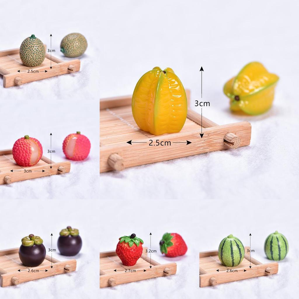 Adorable Cartoon Resin Miniature Fruits For Diy Decor And Craft Projects