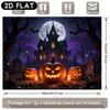 2D flat banner 1PC Halloween party background cloth, featuring Halloween theme with pumpkins, castles, etc.zyc