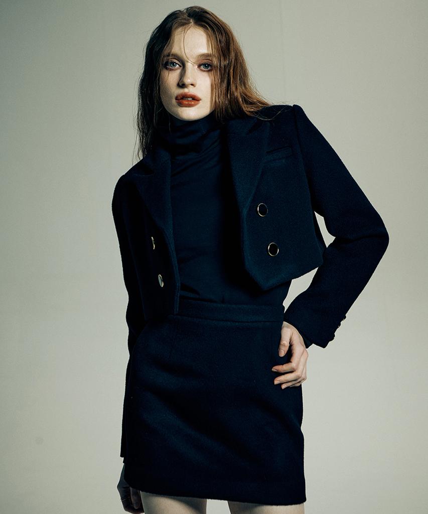 Vi Lac Tea Wool Mini Skirt