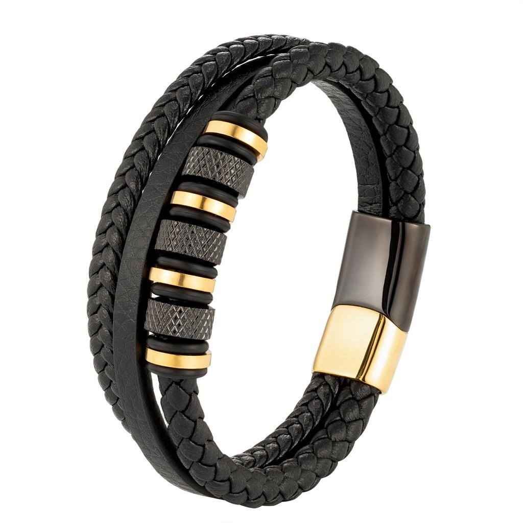 2026 Leather Rope Bracelet Leather Woven Bracelet Leather Multi-layer Jewelry Men