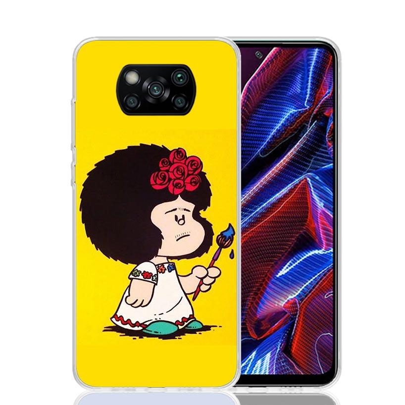 Mafalda Cartoon Case Phone Cover for Xiaomi Redmi Note 10 9 9S 8 8T 7 5 Pro Mi 12T 11T 10T 9T 12 11 Lite A3 A2 Trend Fundas Mi 1