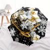 Traîneau Doré avec Cadeaux Emballés et Flocons de NeigeParapluie, Parapluie Compact Pliable 3 fois, Cadeau de Noël ES620