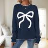 Women's European American Valentine’s Bow Jacquard Sweater - Autumn Winter Fashion