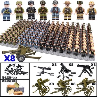 Fanteria della Seconda Guerra Mondiale, Soldati Militari, Guerra, Esercito Nazionale, Modello Mitragliatrice, Blocchi da Costruzione, Blocchi da Costruzione, Giocattoli di Assemblaggio