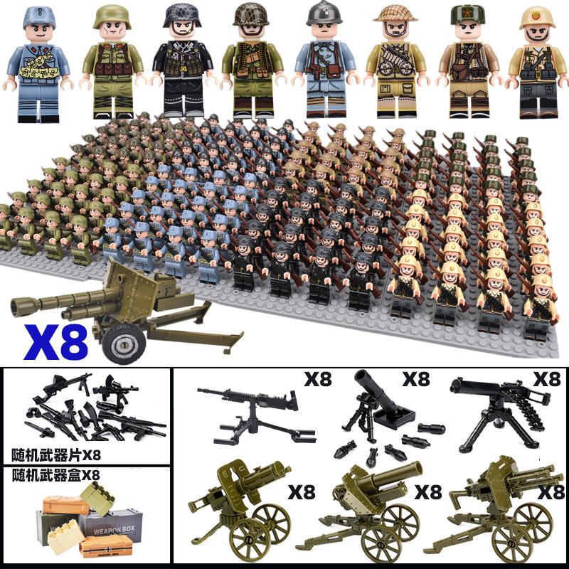 Bai Fen Bai Dolls And Toys World War Ii Infantry, Military Soldiers, War, National Army, Mini Gun Model, Building Blocks, Building Blocks, Assembly Toys