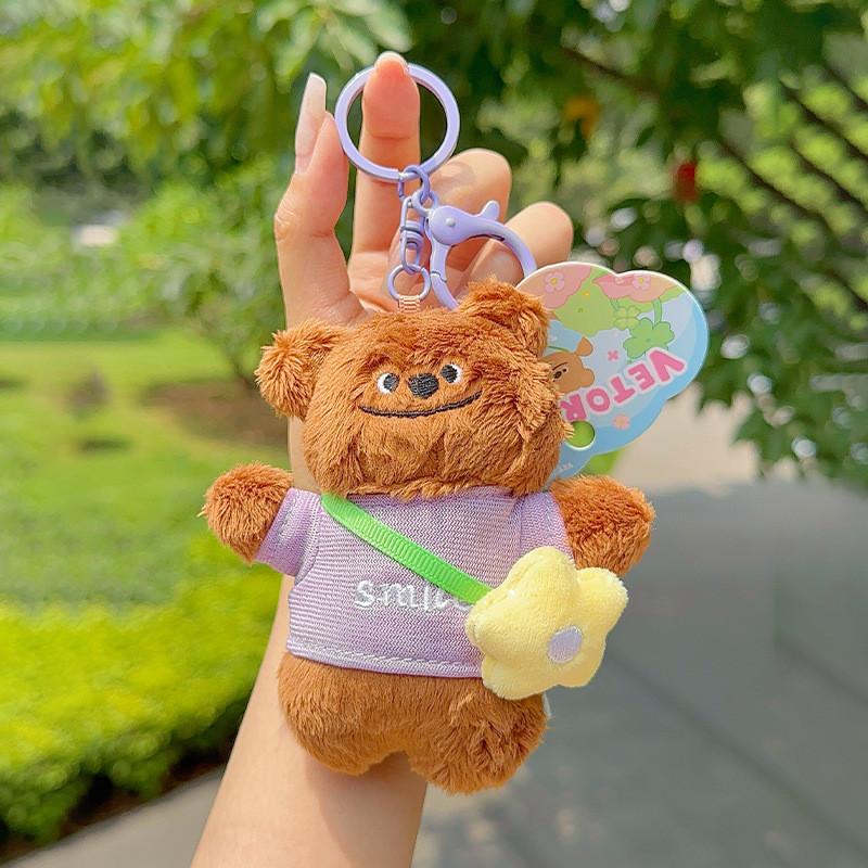 Wear Bear Clothes Plush Keychain Backpack Pendant Cartoon Kids Gift Decoration
