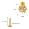 Stud Labret Flat Back Coração Quebrado ASTM F136 Titânio Right Grand 16G Argola de Cartilagem Coração CZ Piercing Helix Tragus Joia