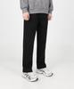 Jikeulib Bonded Brushed Cut Hem Black Straight Cotton Pants