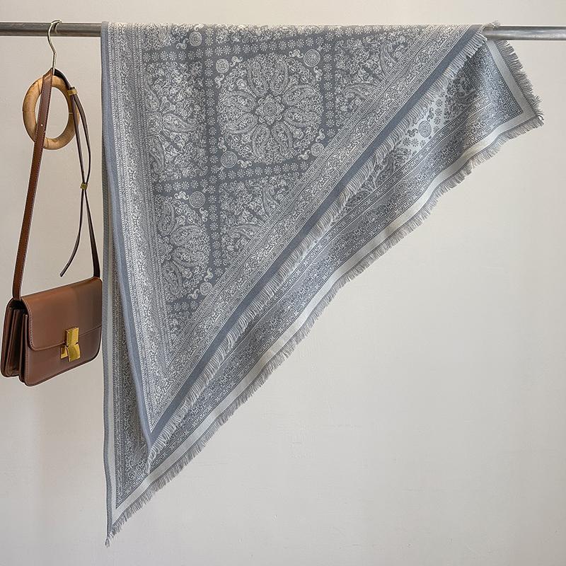 Women S Winter Warm Faux Cashmere Scarf Paisley Pattern Soft Thick Pashmina Wrap Fashionable Shawl Kerchief