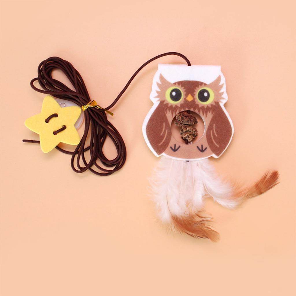 Einziehbares Katzenfeder-Spielzeug 2 m langes elastisches Seil Katzenminze enthalten leuchtende Farben zum Aufhängen an der Tür Katze