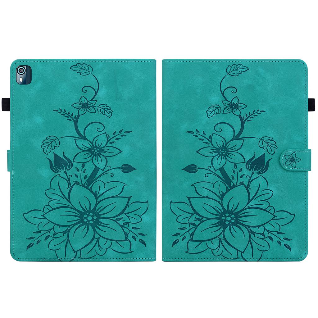 Per Nokia T10 Custodia per Tablet in Pelle PU con Squisito Design Floreale Goffrato