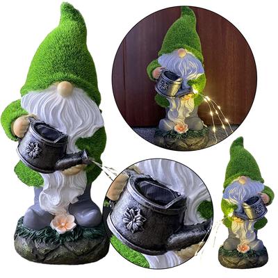 Solar Powered Gnome Figurine Night Light Creative Door Welcome Sign Dwarf Statues Craft Ornament Christmas Outdoor Garden Decor