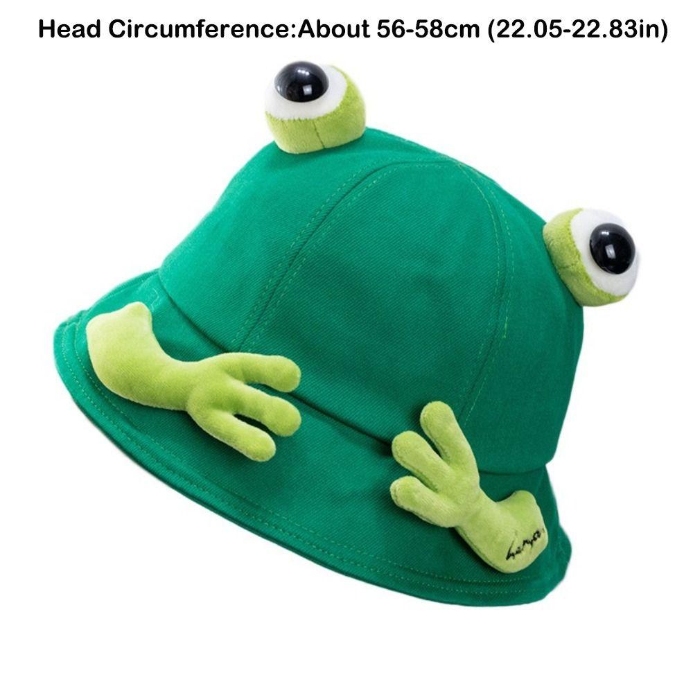 Big Eyes Pattern Big Eyes Frog Bucket Hats Cute Design Wild Panama Hats Basin Hats  Sun Protection