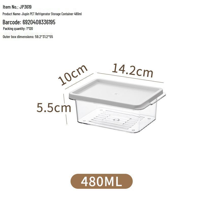 Transparent Food-Grade Freezer Storage Box with Lid for Fresh-Keeping