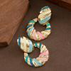 European and American fashion personalized vacation style color drip glaze geometric earrings light luxury atmosphere high-end fragrance earrings
