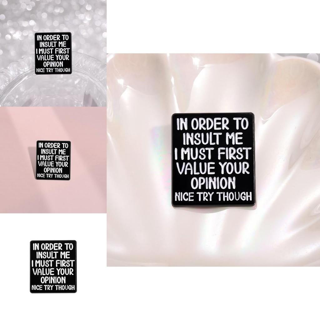 Fun Quote Versatile Brooch In Geometric Shape Ideal For Decoration Fashionable