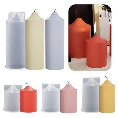 Strumenti Fai da Te per Argilla Siliconica Artigianale Stampo per Candele Cilindrico Stampo per Candele Arte 3D Stampo in Cera Stampi in Resina per Torta