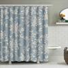 Stylish Floral Waterproof Shower Curtain For Bathroom Decor Blue And White Fabric Shower Curtains With Ring Holders Set
